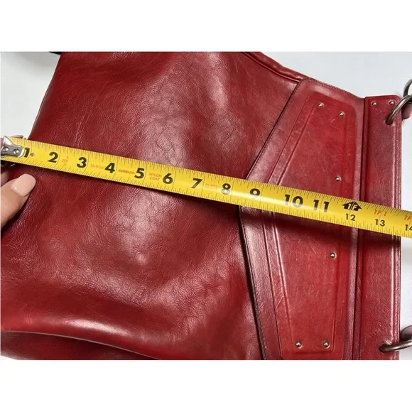 YSL TOM FORD SAINT LAUREN Red Cherry Vintage leather bag Sz L - Picture 10 of 12